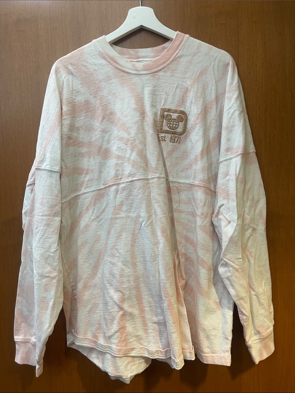 Disney Pink and White Tie-Dye Long Sleeve Jersey